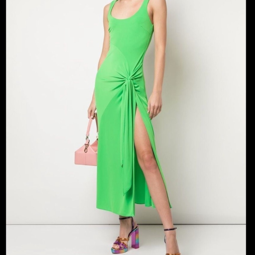 Cinq à Sept Asymmetrical Lime Green Dress